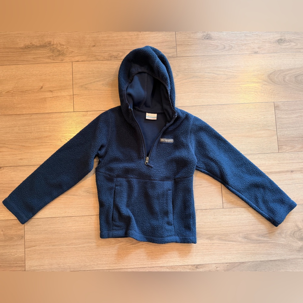 Blue Columbia fleece pullover hoodie